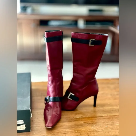 Red Leather Italian Boots - Female Deadpool - Picture 2 of 6